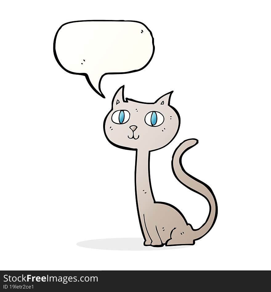 Cartoon Cat With Speech Bubble