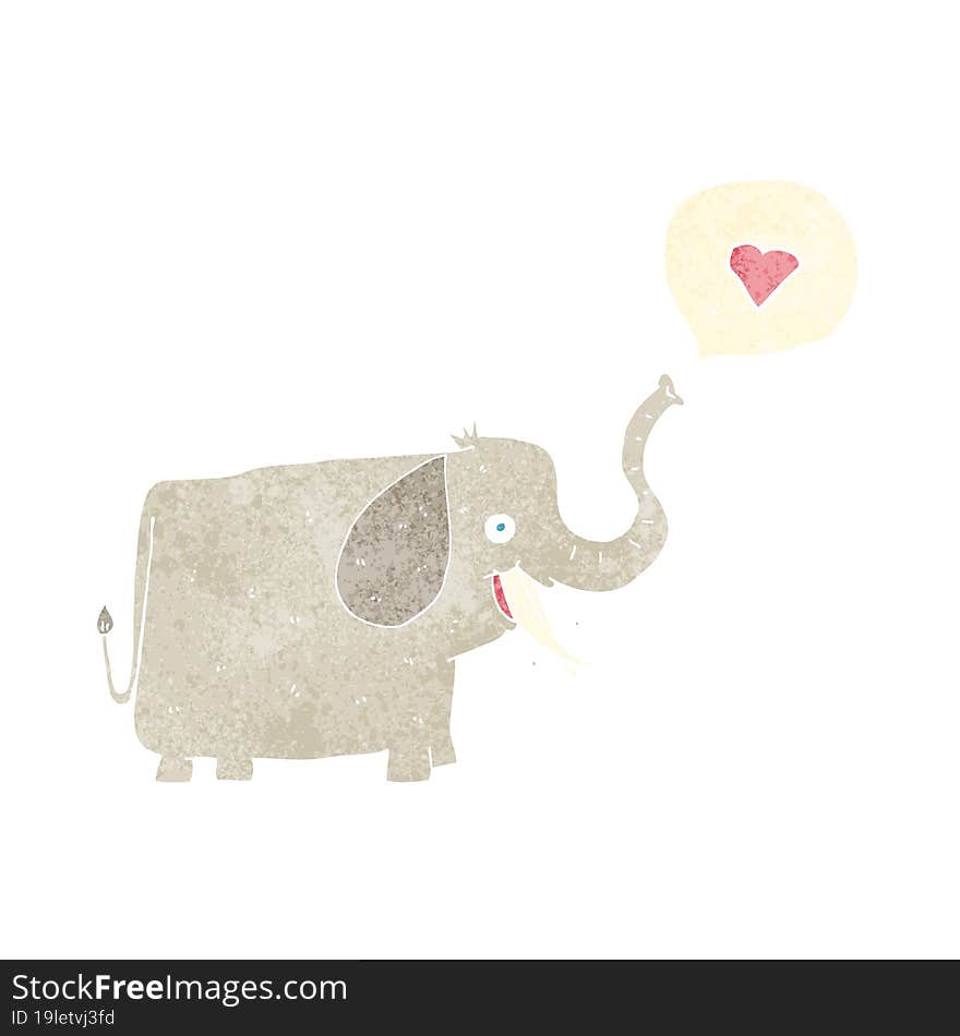 cartoon elephant with love heart