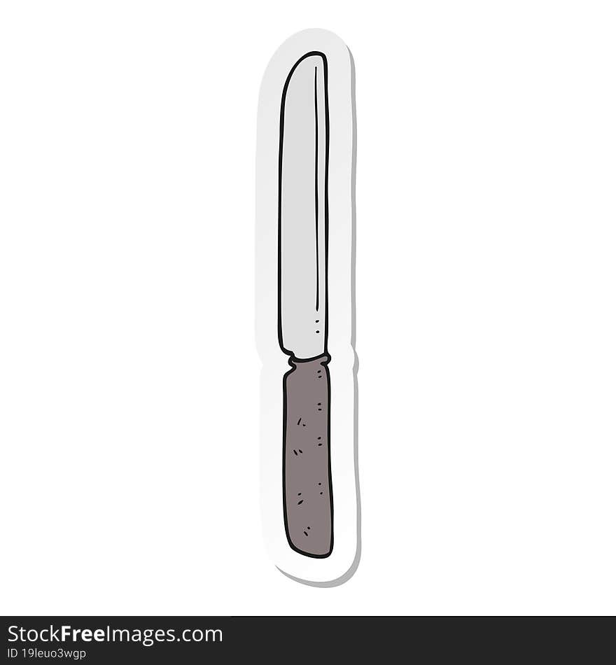 sticker of a cartoon cutlery knife