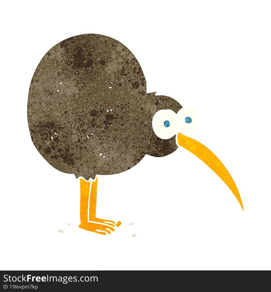 retro cartoon kiwi