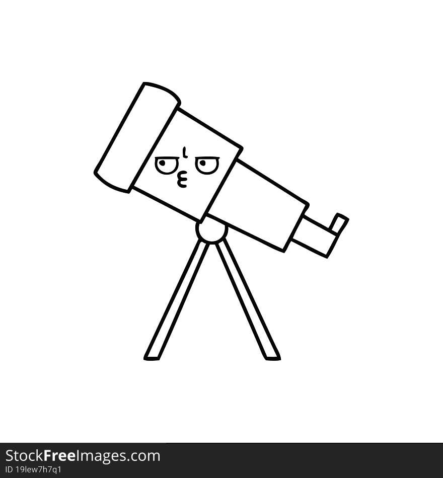 line drawing cartoon telescope