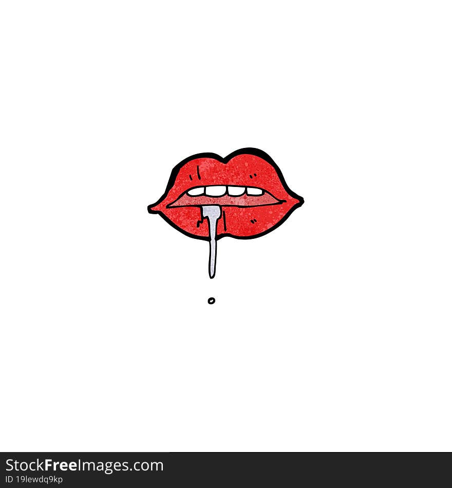 cartoon drooling lips