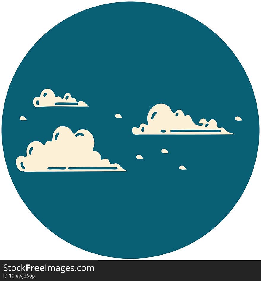 Icon Of Tattoo Style Floating Clouds