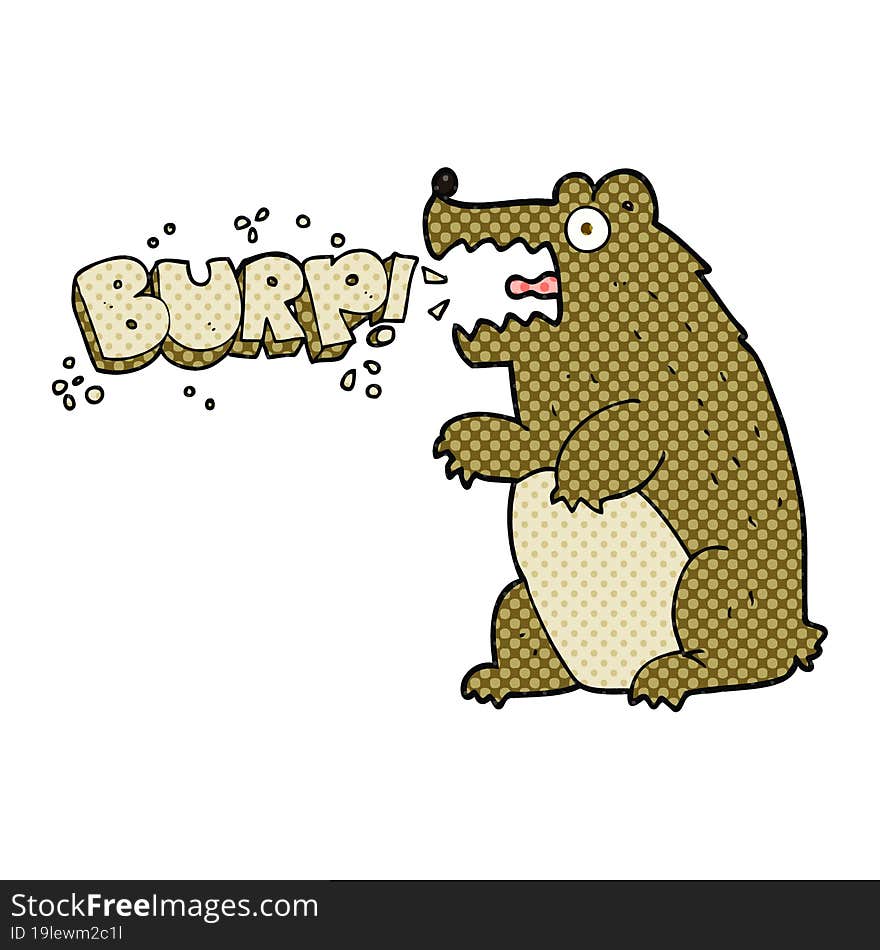 Cartoon Bear Burping