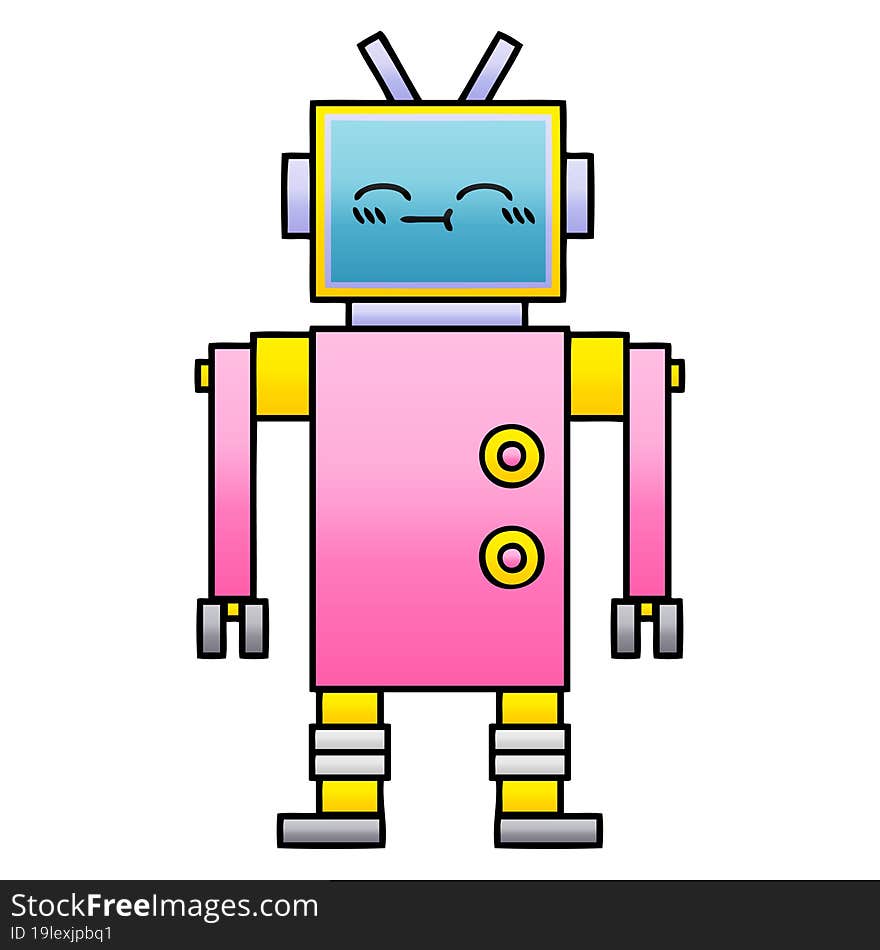 Gradient Shaded Cartoon Robot