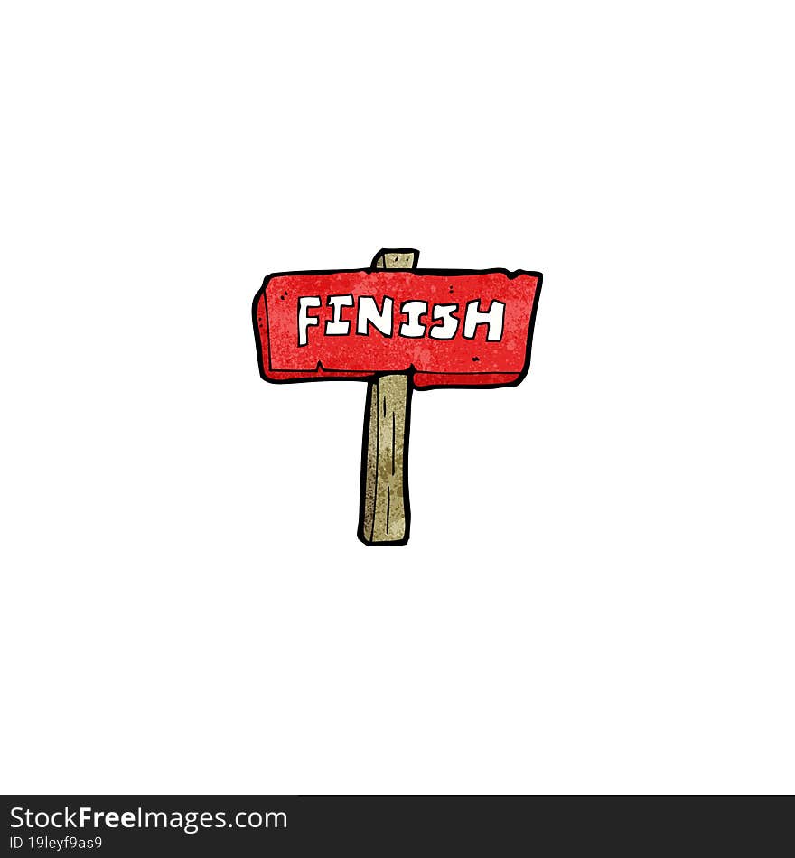 cartoon finish sign