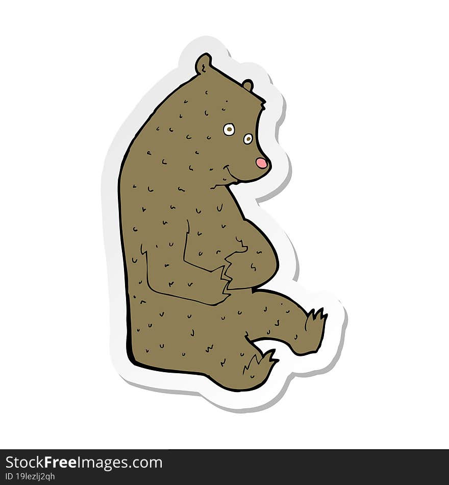 sticker of a cartoon happy bear