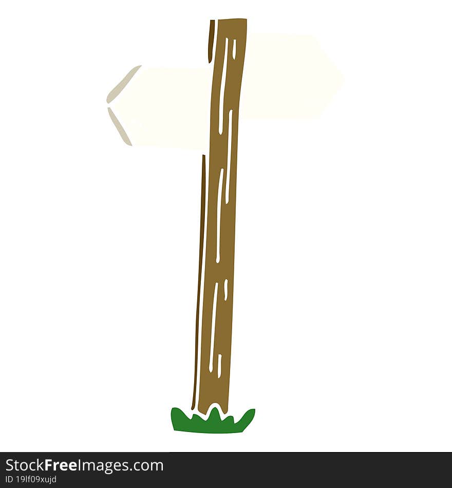 cartoon doodle painted direction sign posts