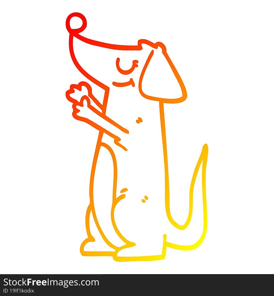 warm gradient line drawing cartoon well behaved dog