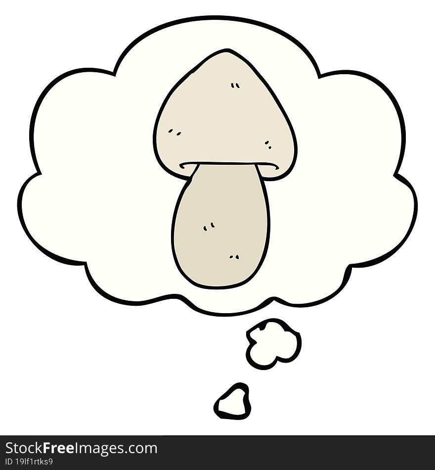 Cartoon Mushroom And Thought Bubble