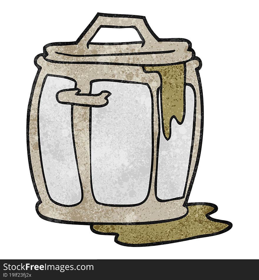 Textured Cartoon Dirty Garbage Can