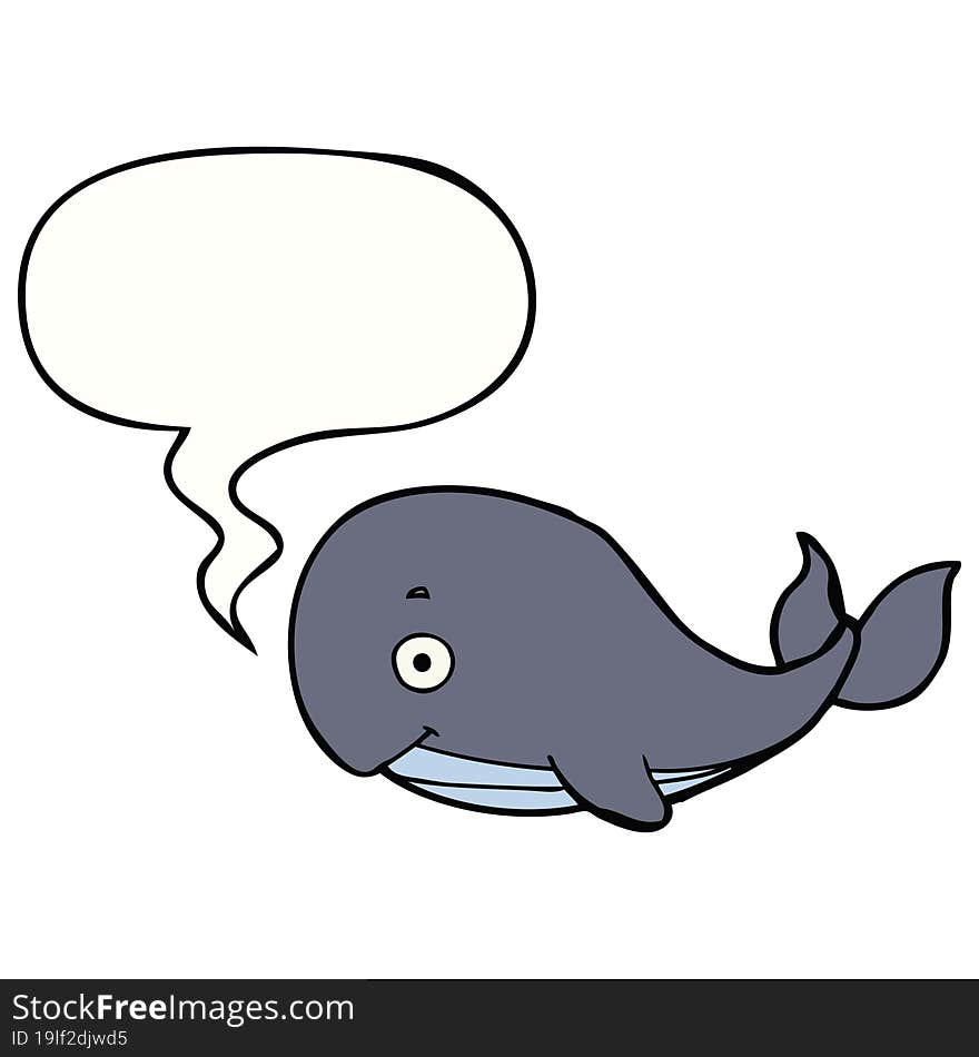 cartoon whale with speech bubble. cartoon whale with speech bubble