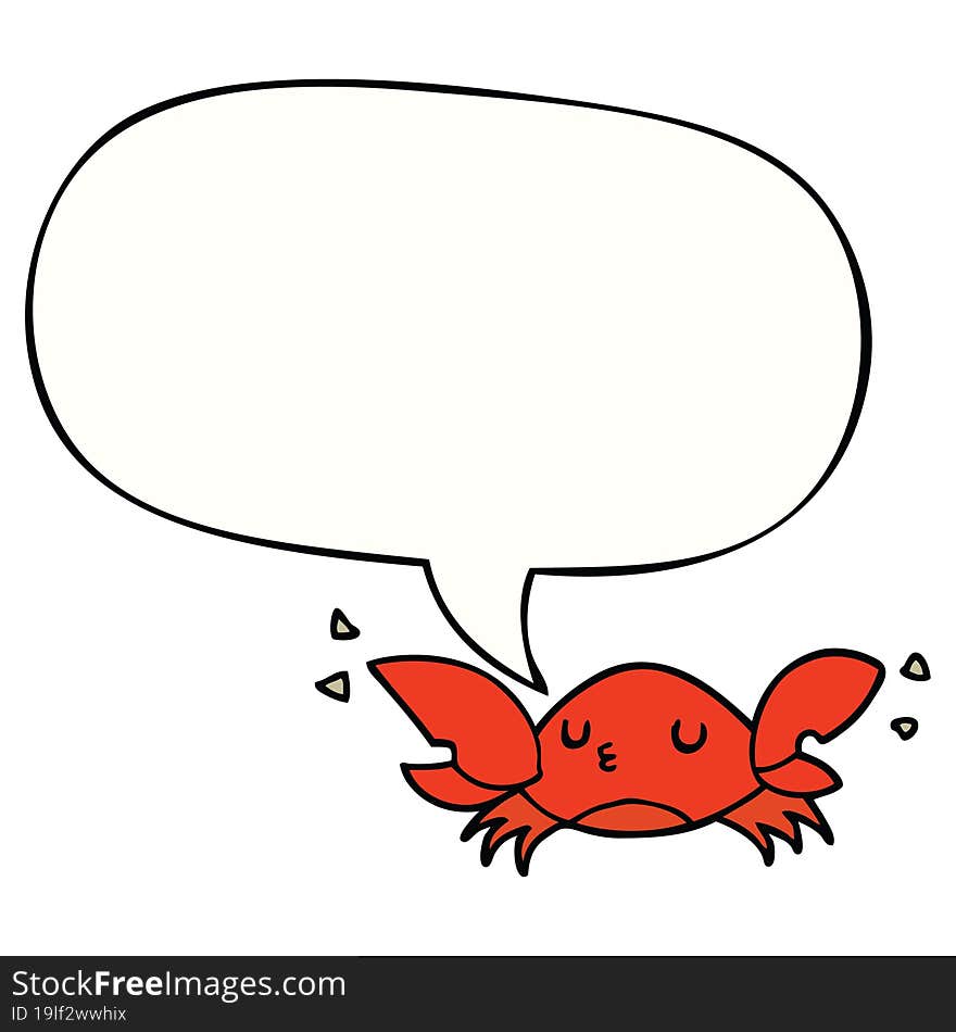 cartoon crab and speech bubble