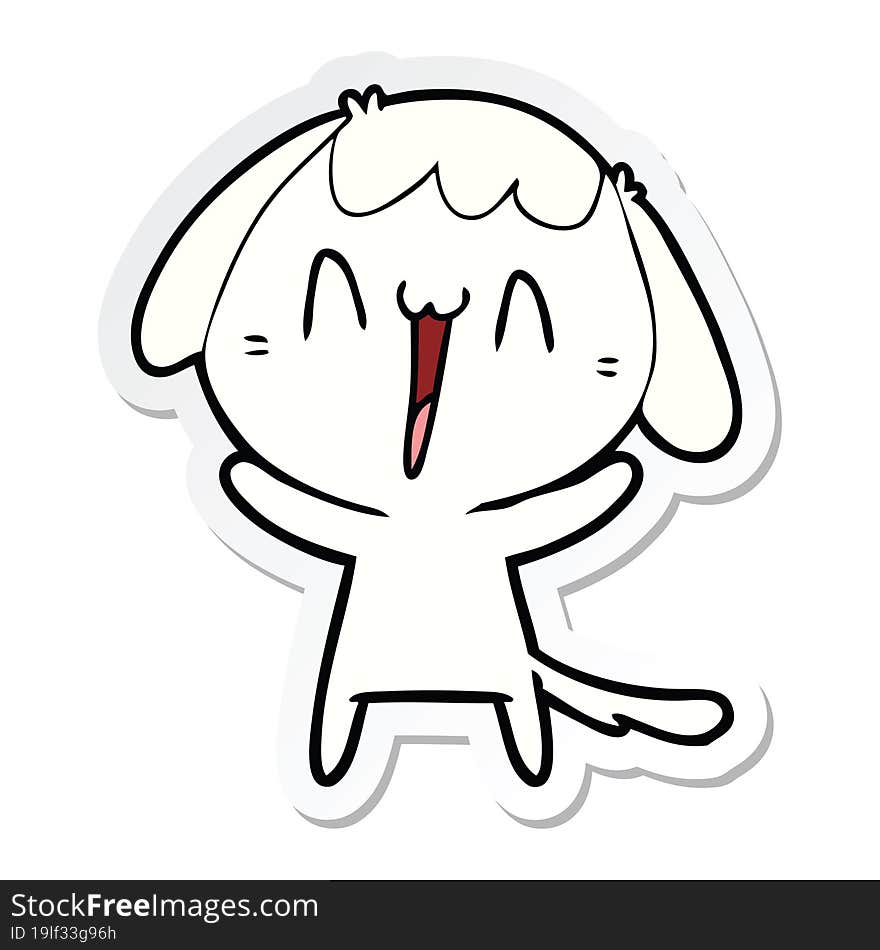 sticker of a cute cartoon dog