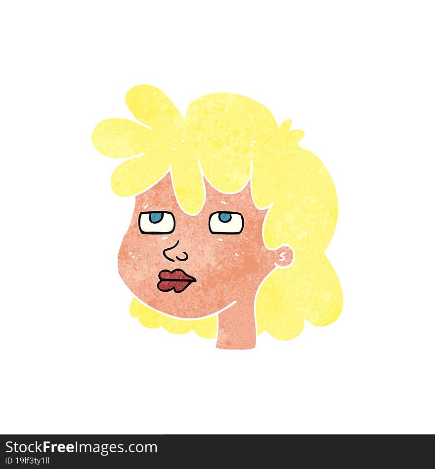 retro cartoon female face