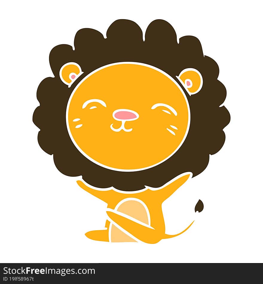 flat color style cartoon lion