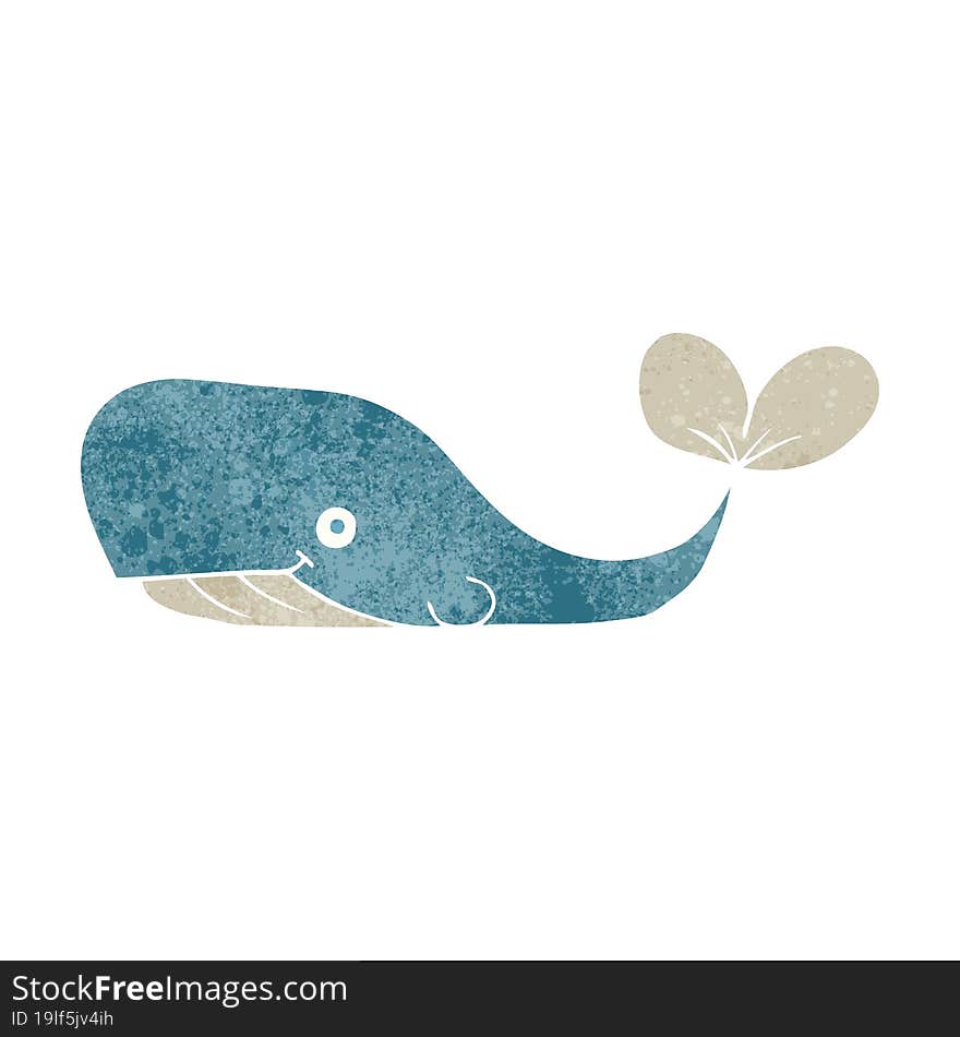 Retro Cartoon Whale