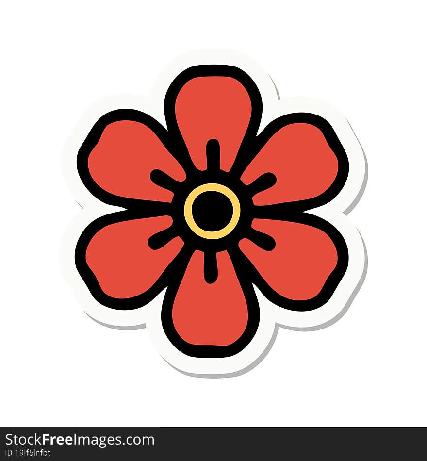 tattoo style sticker of a flower