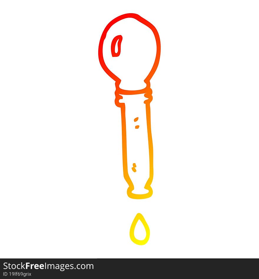 warm gradient line drawing cartoon pipette