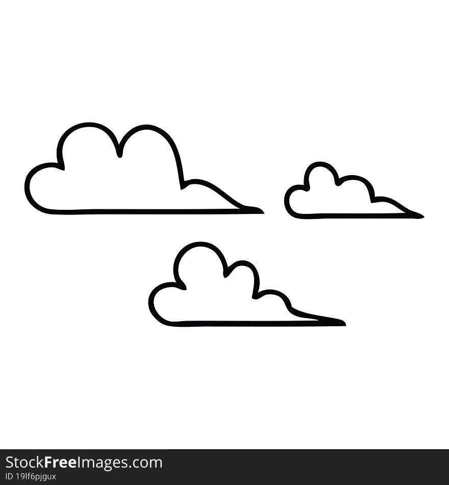 line drawing cartoon of a cloud. line drawing cartoon of a cloud