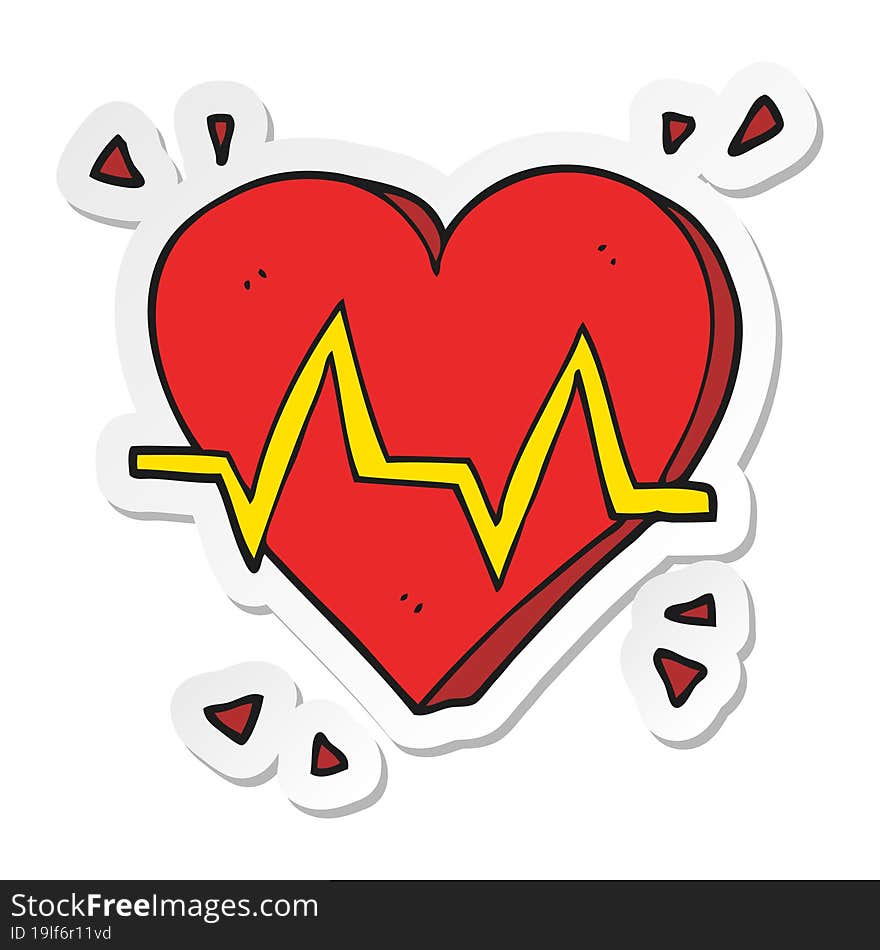 Sticker Of A Cartoon Heart Rate