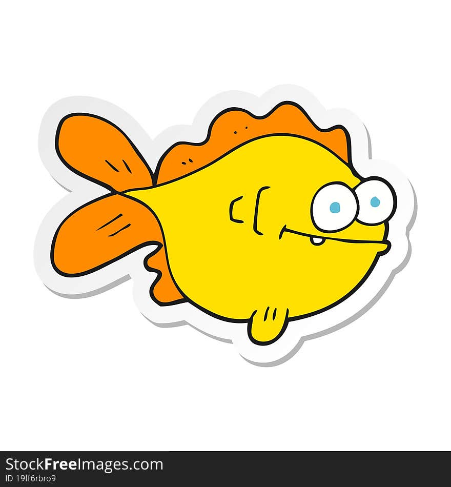 sticker of a cartoon fish