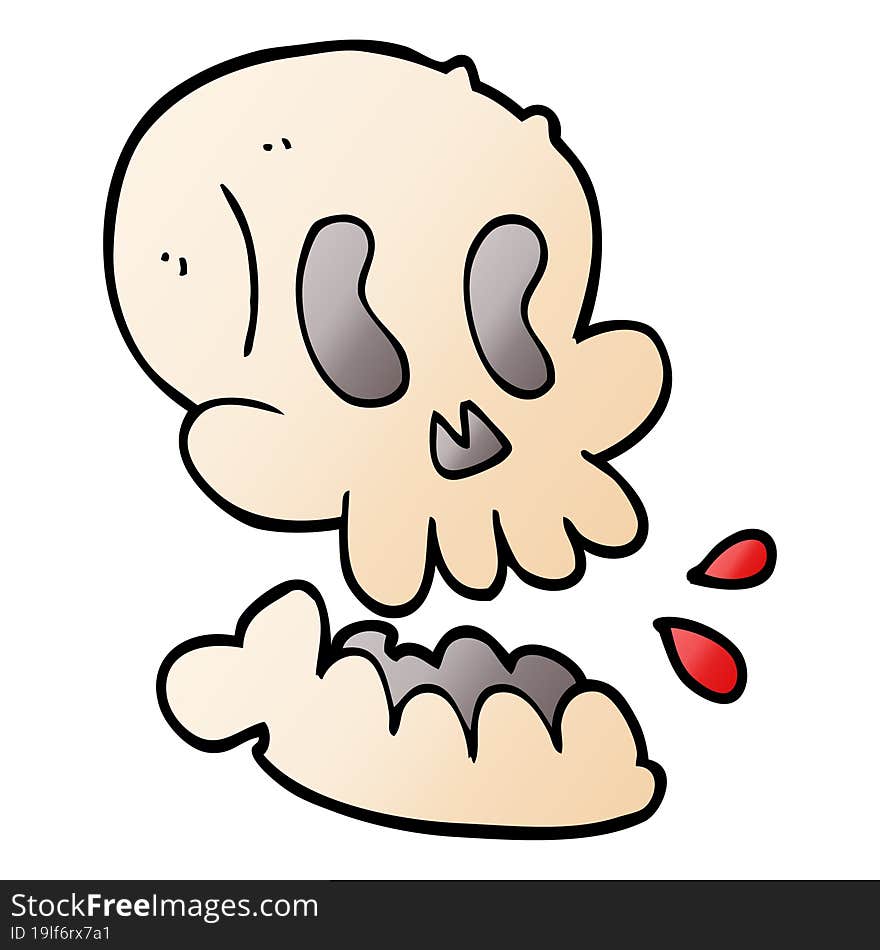 cartoon doodle skull