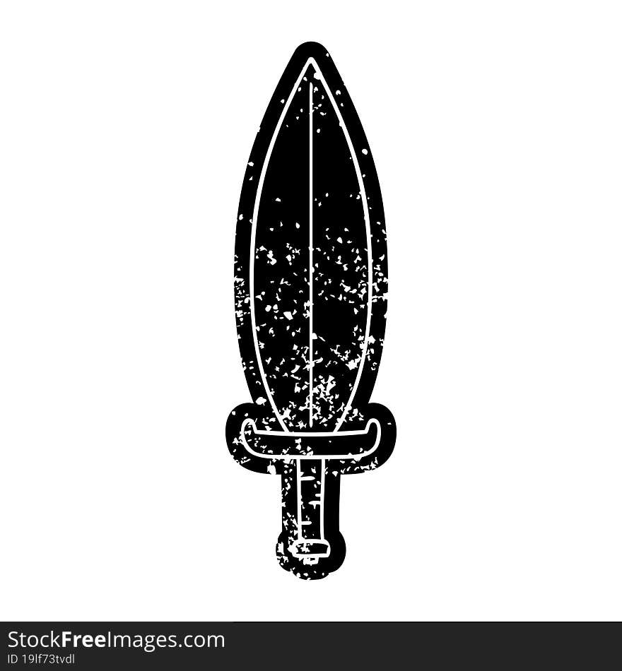 grunge icon drawing of a magic leaf knife