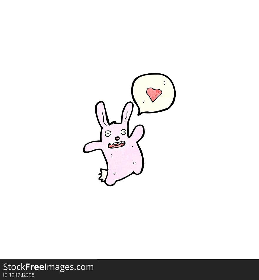 Rabbit Cartoon Character With Love Heart