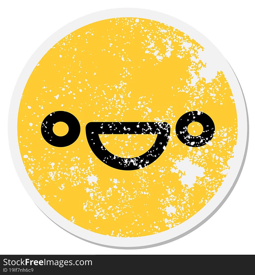 super happy face circular sticker