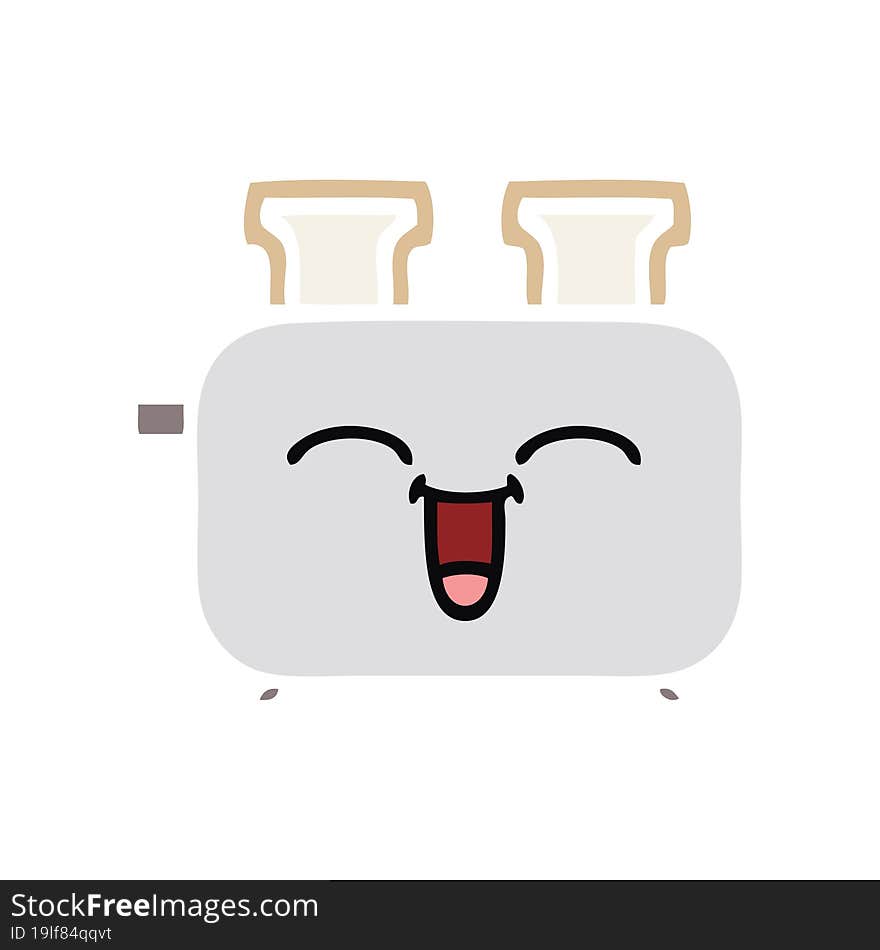 flat color retro cartoon of a of a toaster