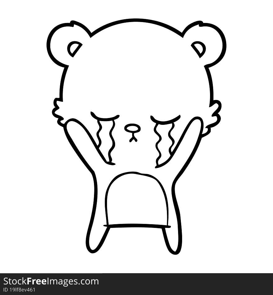 crying cartoon polarbear. crying cartoon polarbear