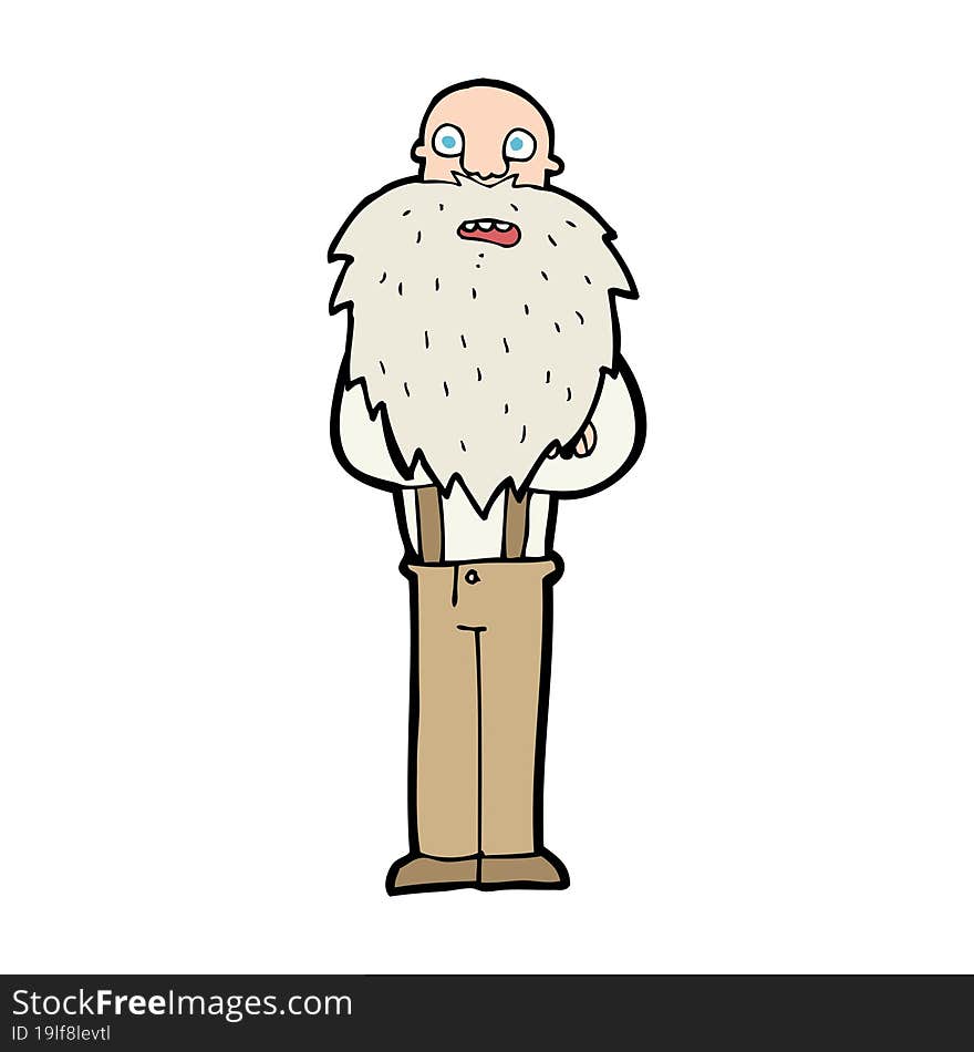 Cartoon Bearded Old Man