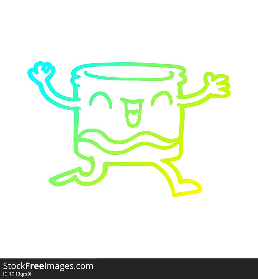 Cold Gradient Line Drawing Happy Cartoon Whisky Glass