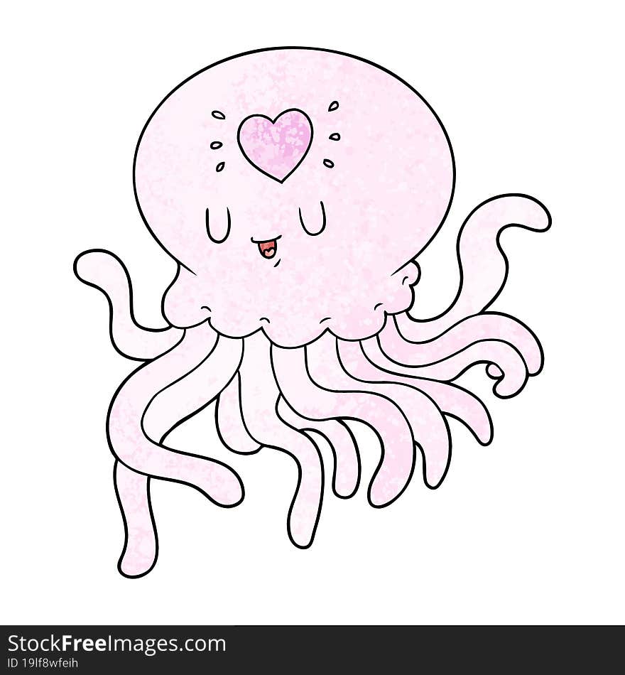 cartoon jellyfish in love. cartoon jellyfish in love