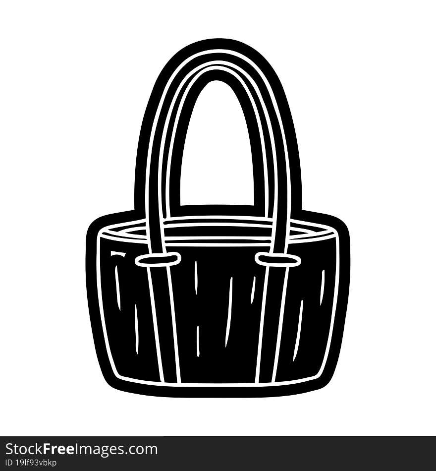 cartoon icon drawing of a red big bag