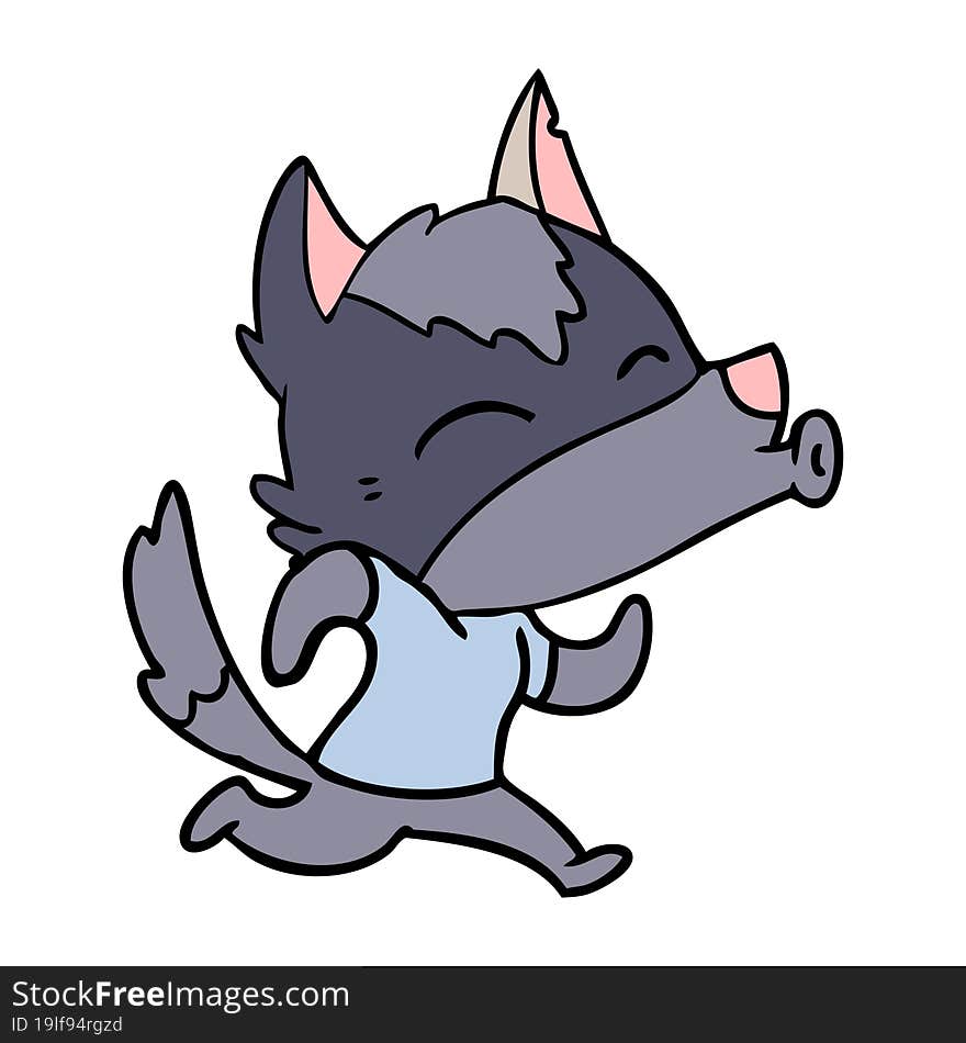 howling cartoon wolf wearing clothes. howling cartoon wolf wearing clothes