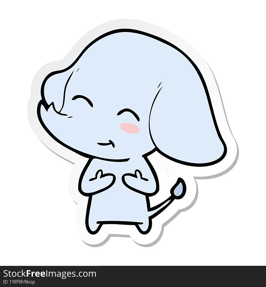 sticker of a cute cartoon elephant