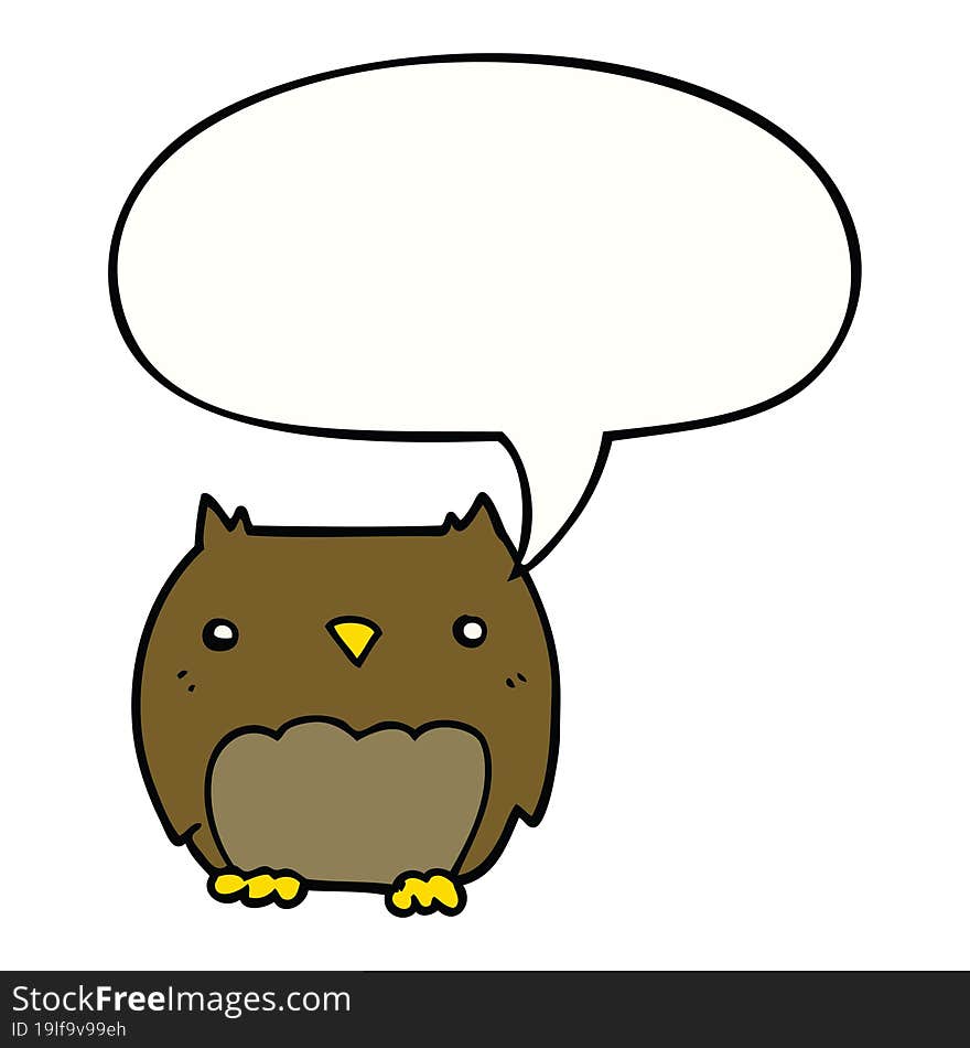 cute cartoon owl with speech bubble. cute cartoon owl with speech bubble