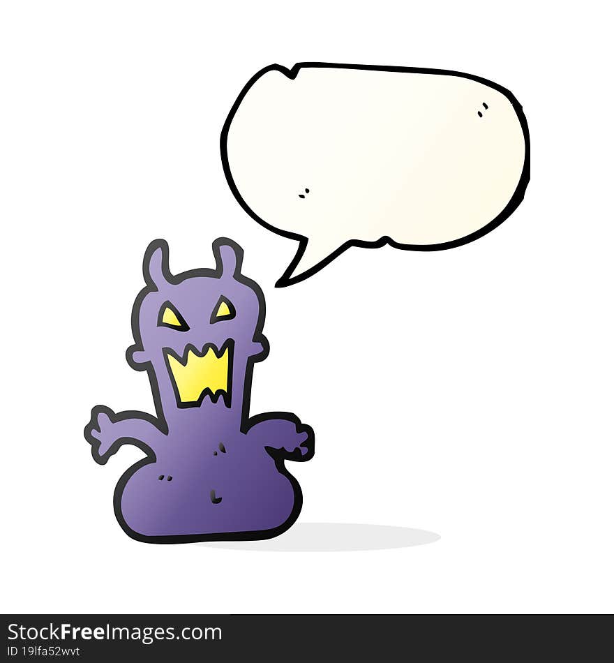 freehand drawn speech bubble cartoon little alien