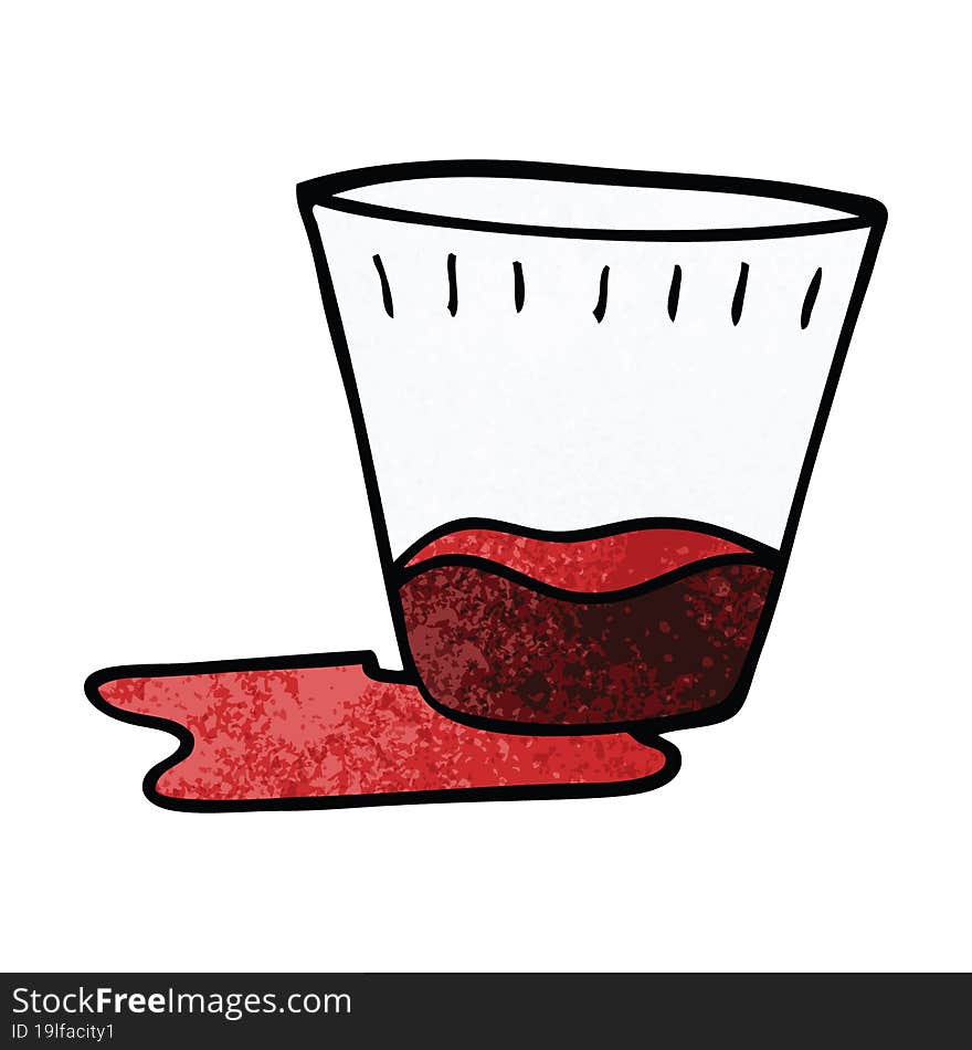 cartoon doodle of a spilt drink