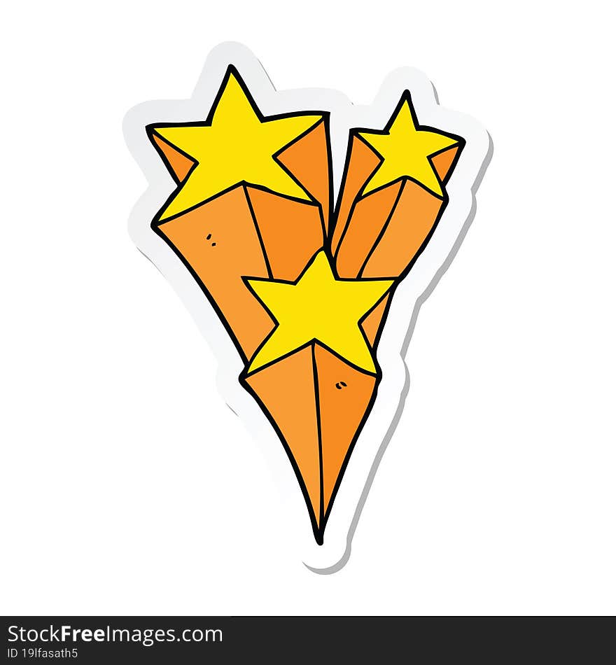 sticker of a cartoon shooting stars