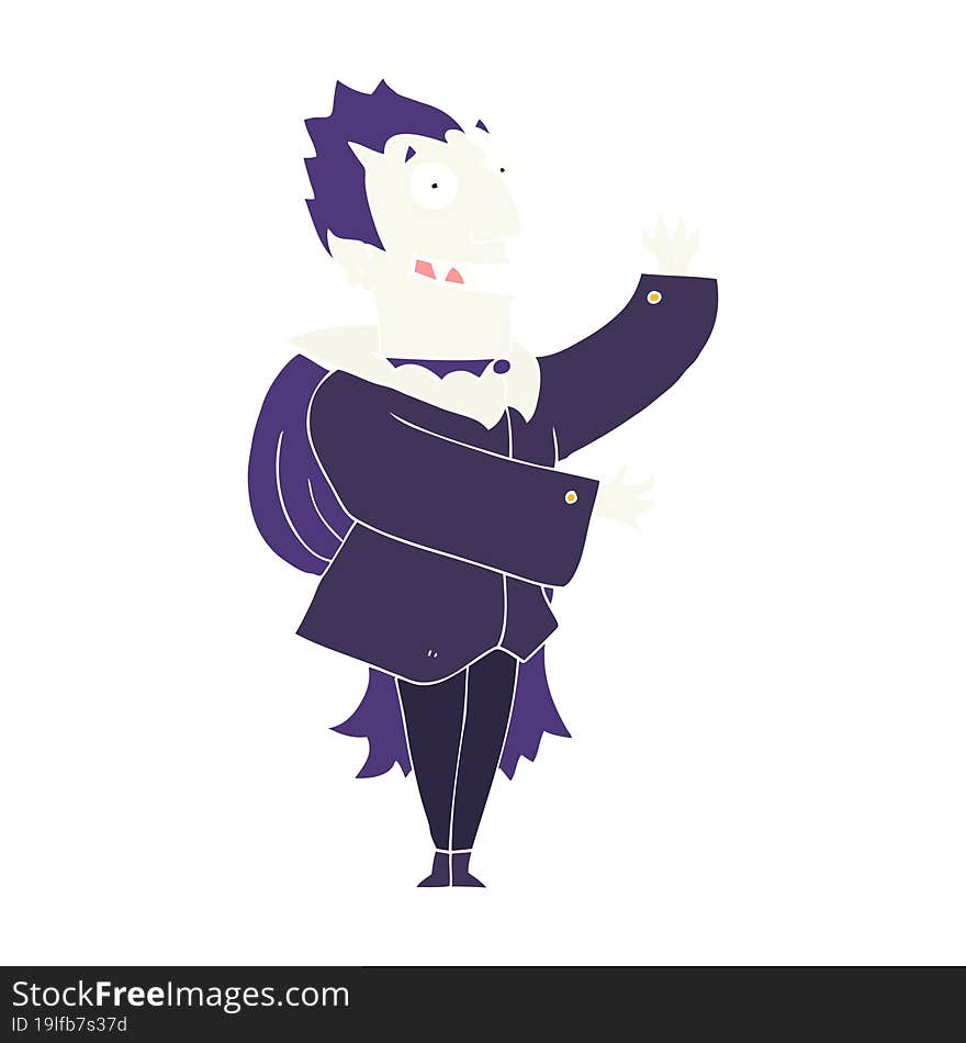 Flat Color Illustration Of A Cartoon Vampire