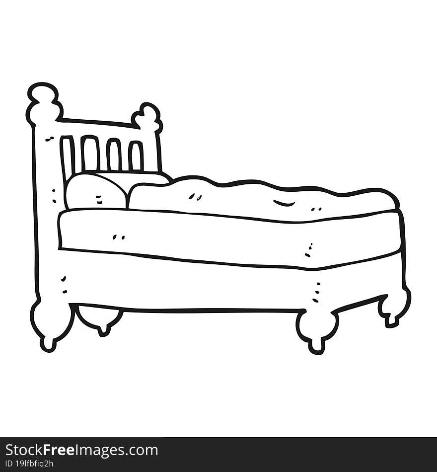 Black And White Cartoon Bed