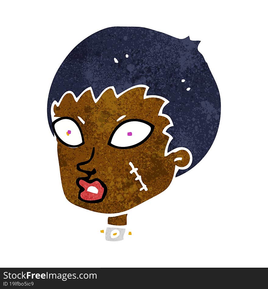 cartoon female zombie head