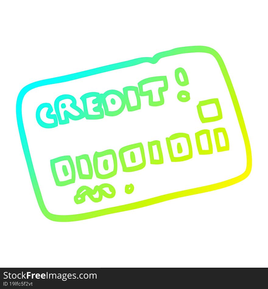 cold gradient line drawing cartoon credit card