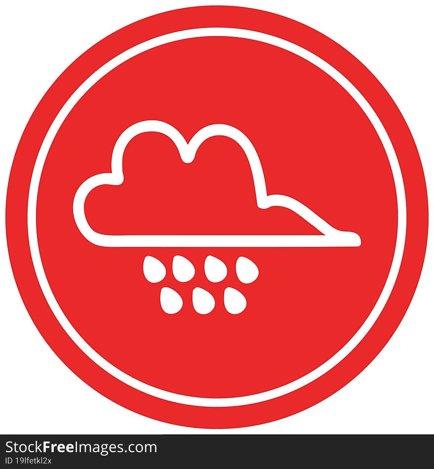 rain cloud circular icon