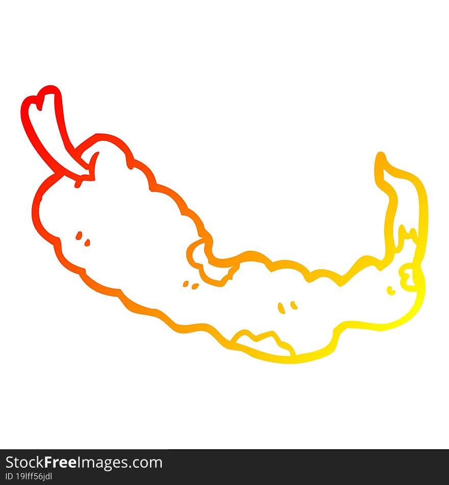 Warm Gradient Line Drawing Cartoon Chili Pepper