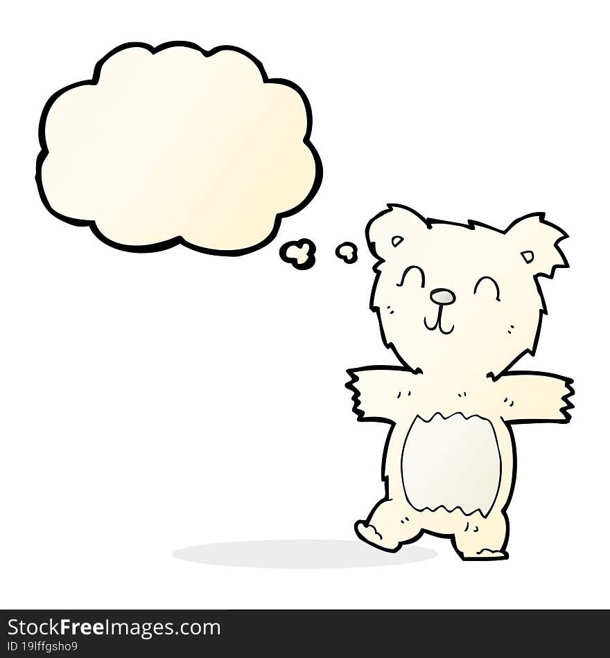 Cartoon Cute Polar Bear Cub With Thought Bubble