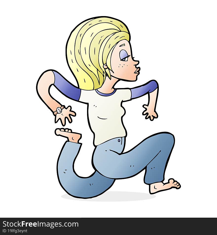 cartoon woman running